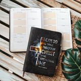 "Oz BeYeshua" - Philippians 4:13 Leather Prayer Journal