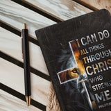 "Oz BeYeshua" - Philippians 4:13 Leather Prayer Journal